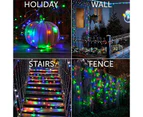 LED Solar Fairy Lights Outdoor Solar Fairy Lights,12M 120LED Copper Wire Fairy Lights, Waterproof 2 Pack Colorful