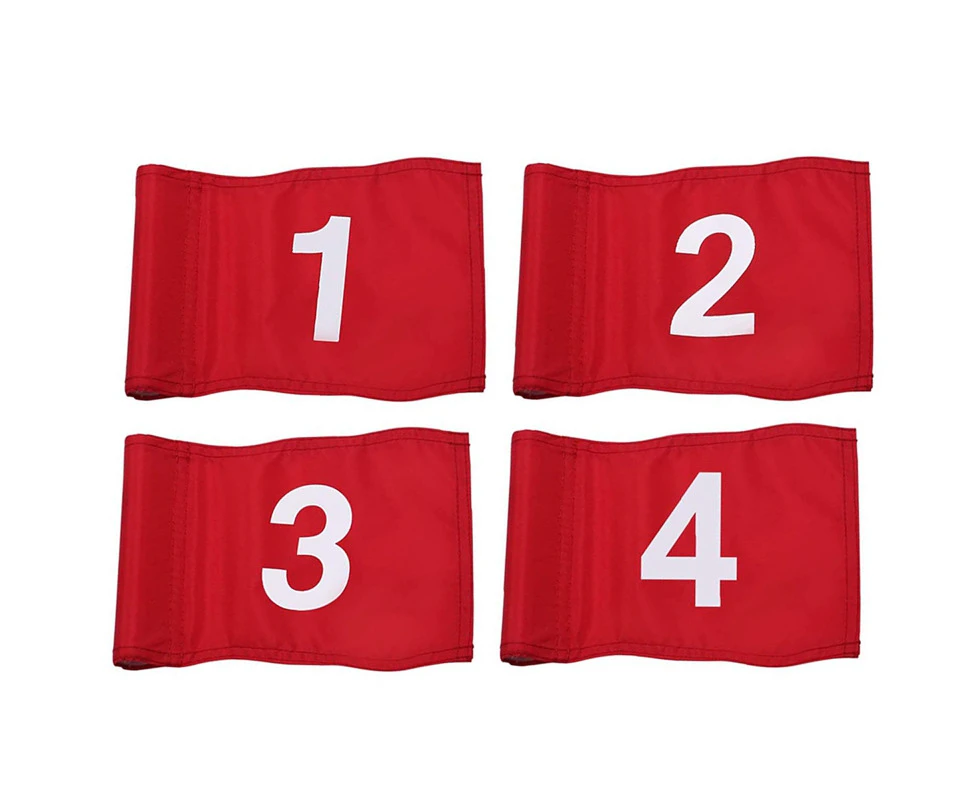 Numbered Golf Flag with Tube Inserted, All 8Inch L x 6Inch, Putting Green Flags for Yard, 420D Nylon Mini Pin Flags