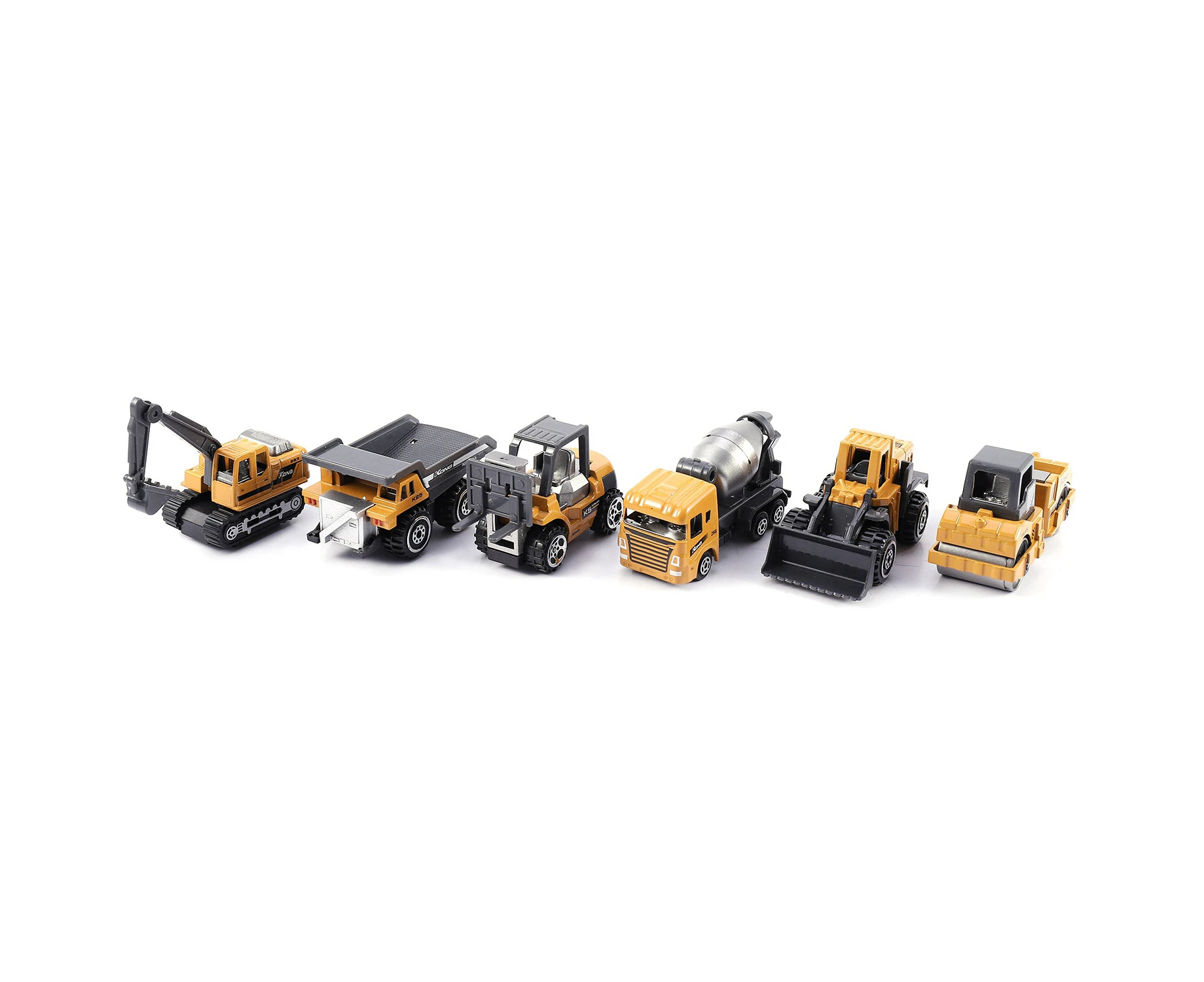 6 Pcs Alloy Mini Engineering Car Model 6In1 1:64 Metal Diecast Engineering Toy Vehicle Car Toy Dump Truck Forklift Excavator