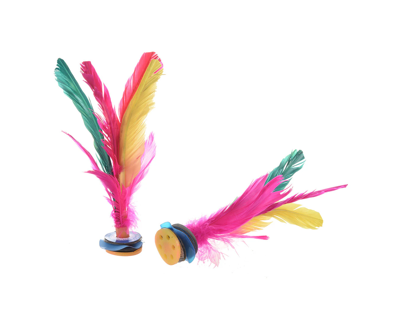 Colorful Feather Kick Shuttlecock Chinese Jianzi 2 Pcs