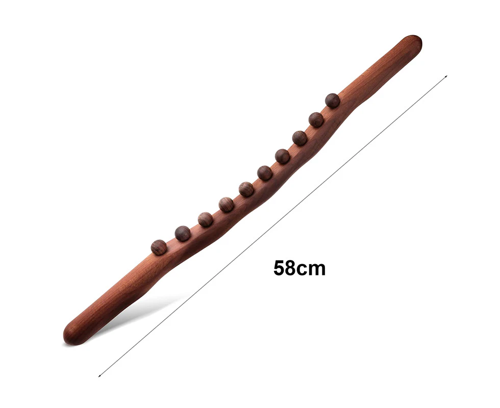 10 Beads Guasha Scraping Stick Wooden Massage Tools for Neck and Back Pain Stomach Body Shaping Anticellulite Leg