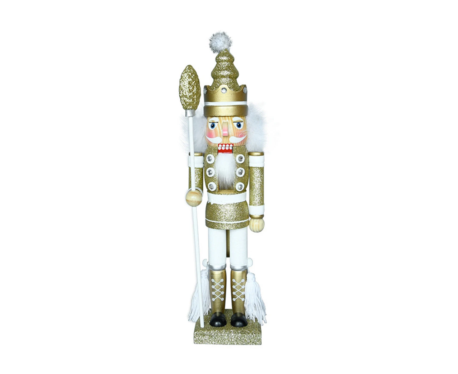 Wooden King Nutcracker Ornaments Christmas Decorations Wood Figurine Puppet Toys Decor