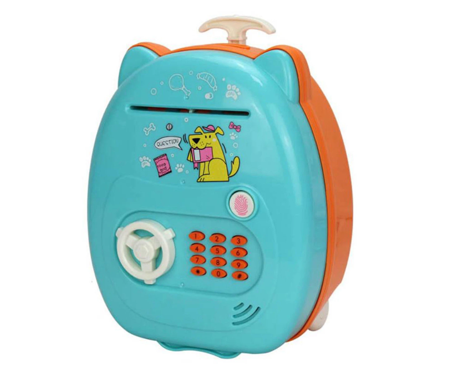 Piggy Bank Electronic Mini ATM for Kids Baby Toy, Safe Coin Banks Money Saving Box Password Code Lock for Children,Blue