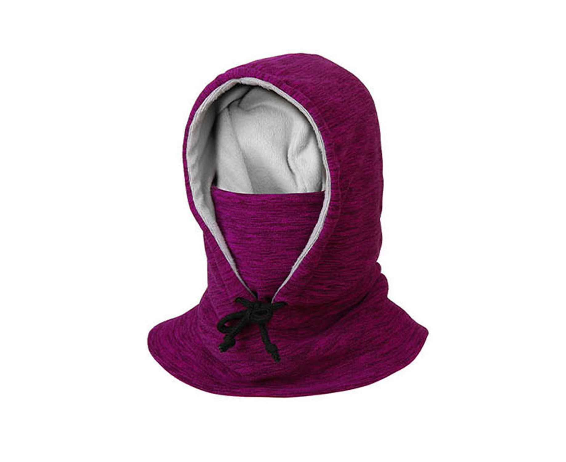 Men Women Winter Balaclava Warm Windproof Fleece Lining Drawstring Neck Gaiter Cycling Hiking Running Outdoors Hat