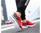 Boys Girls Shoes Kids Lightweight Breathable Running Sneakers Children Athletic Sport Tennis Walking Shoes-Red