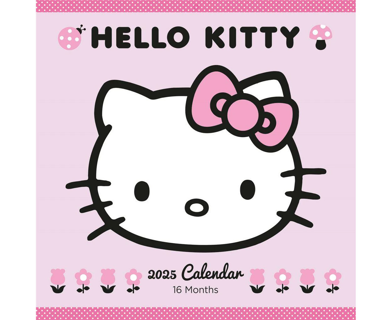 Hello Kitty 2025 Square Wall Calendar (Pink/White/Black) - PM10841