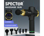 Spector Massage Gun 6 Heads Electric Massager Muscle Percussion Relief Black