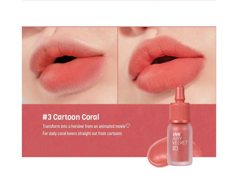 PERIPERA INK THE AIRY VELVET LIP TINT 4g #003 CARTOON CORAL