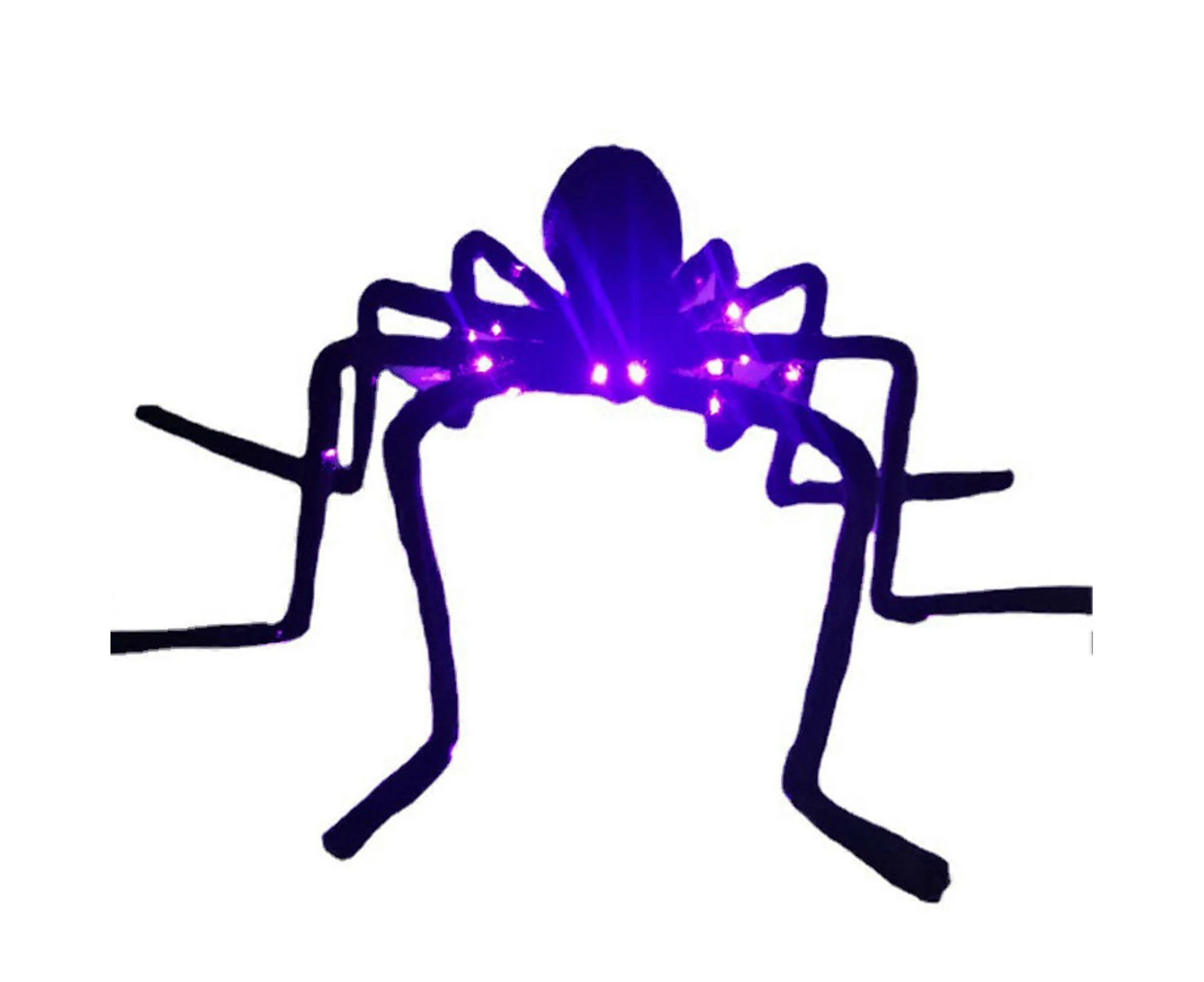 Halloween Lights Battery Operated Large Simulation Plush Spider with 34 Purple LED Festival Party Ornament for Indoor