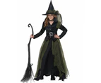 Cool Teen Girl's Green Witch Halloween Costume Girls