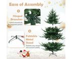 Costway 1.8M Artificial Christmas Tree PE & PVC Mixed Leaves 778 Tips w/240 Warm White LED Lights Holiday Christmas Tree Multicolor