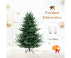 Costway 1.8M Artificial Christmas Tree PE & PVC Mixed Leaves 778 Tips w/240 Warm White LED Lights Holiday Christmas Tree Multicolor