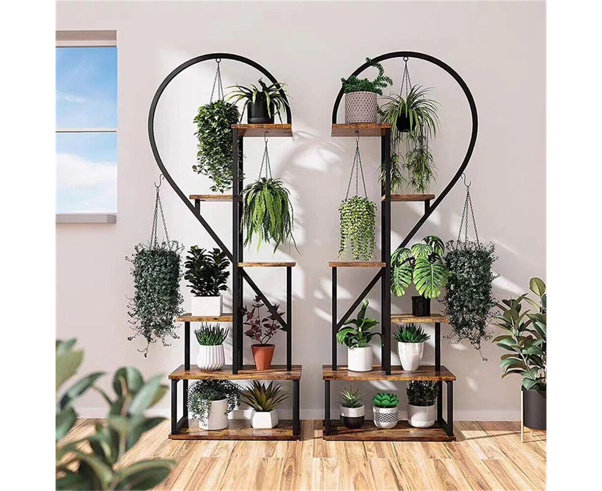 6 Tier Metal Plant Shelf Heart Shape Ladder Plant Stands