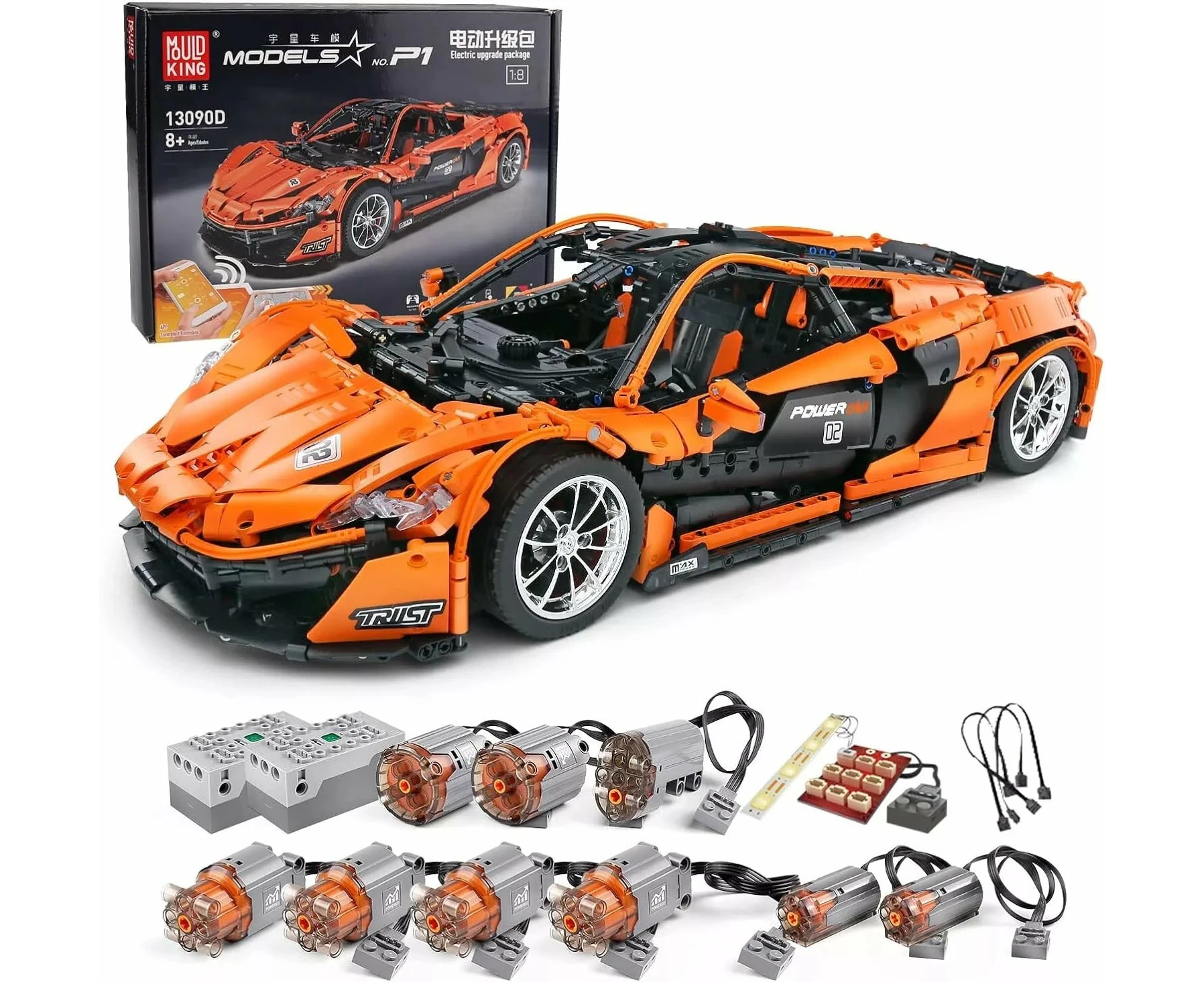 Mould King 13090 Sports Car Hypercar P1 Building Blocks 3228 Pcs 1:8 Scale Motor