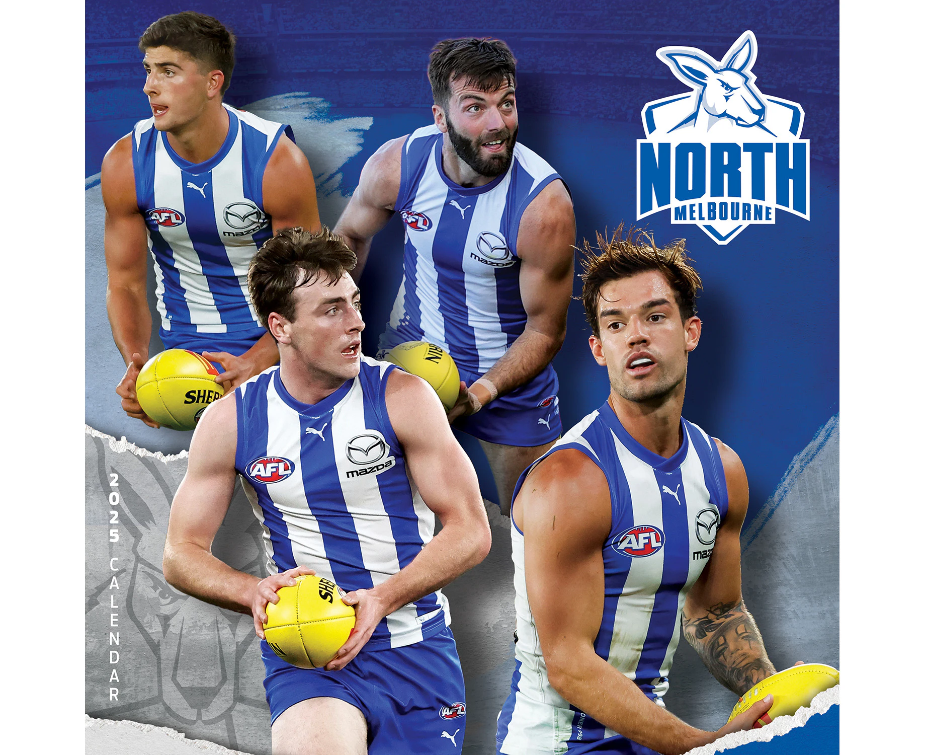 2025 Calendar AFL North Melbourne Kangaroos Square Wall Paper Pocket CAFB12