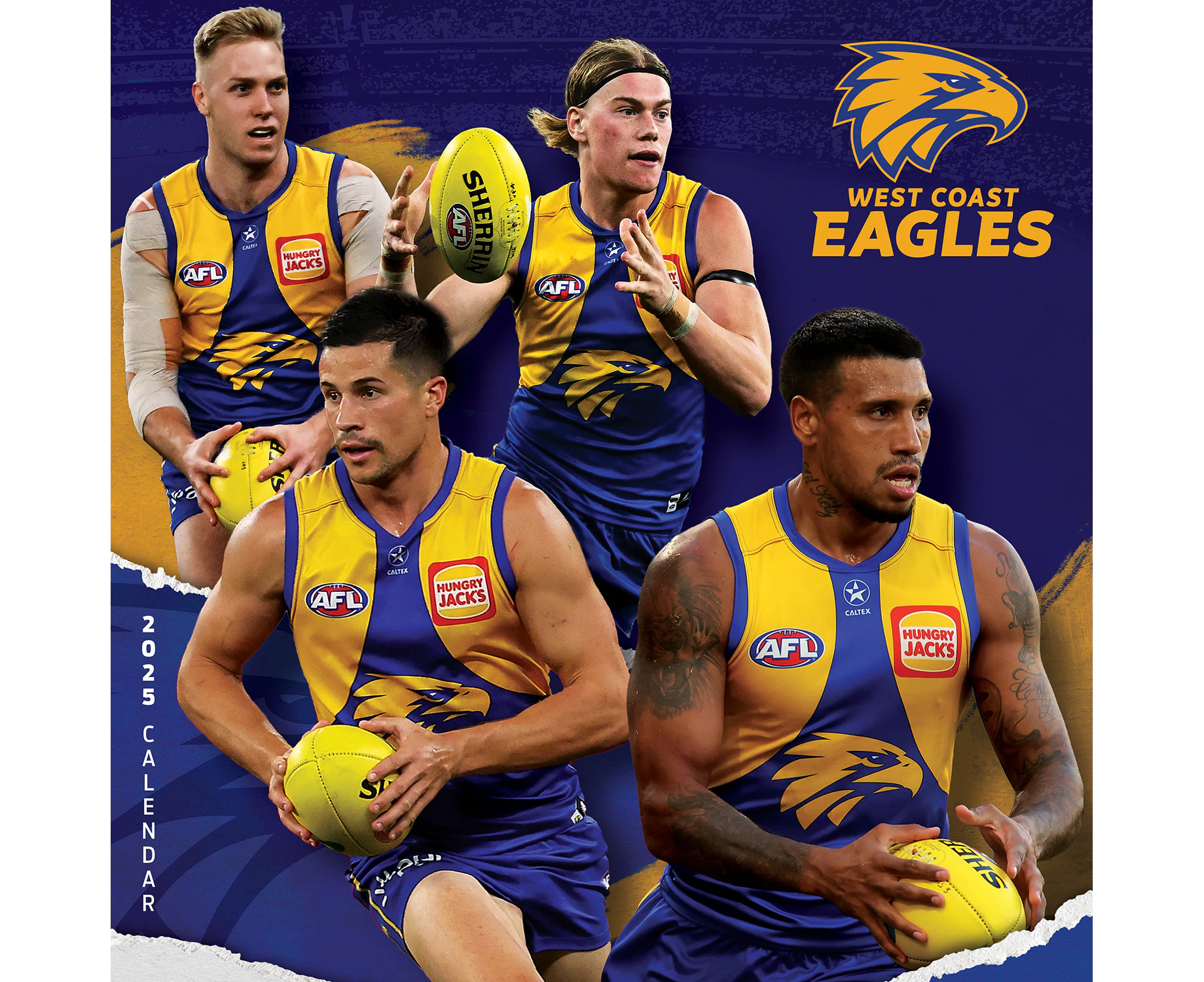 2025 Calendar AFL West Coast Eagles Square Wall Paper Pocket CAFB17