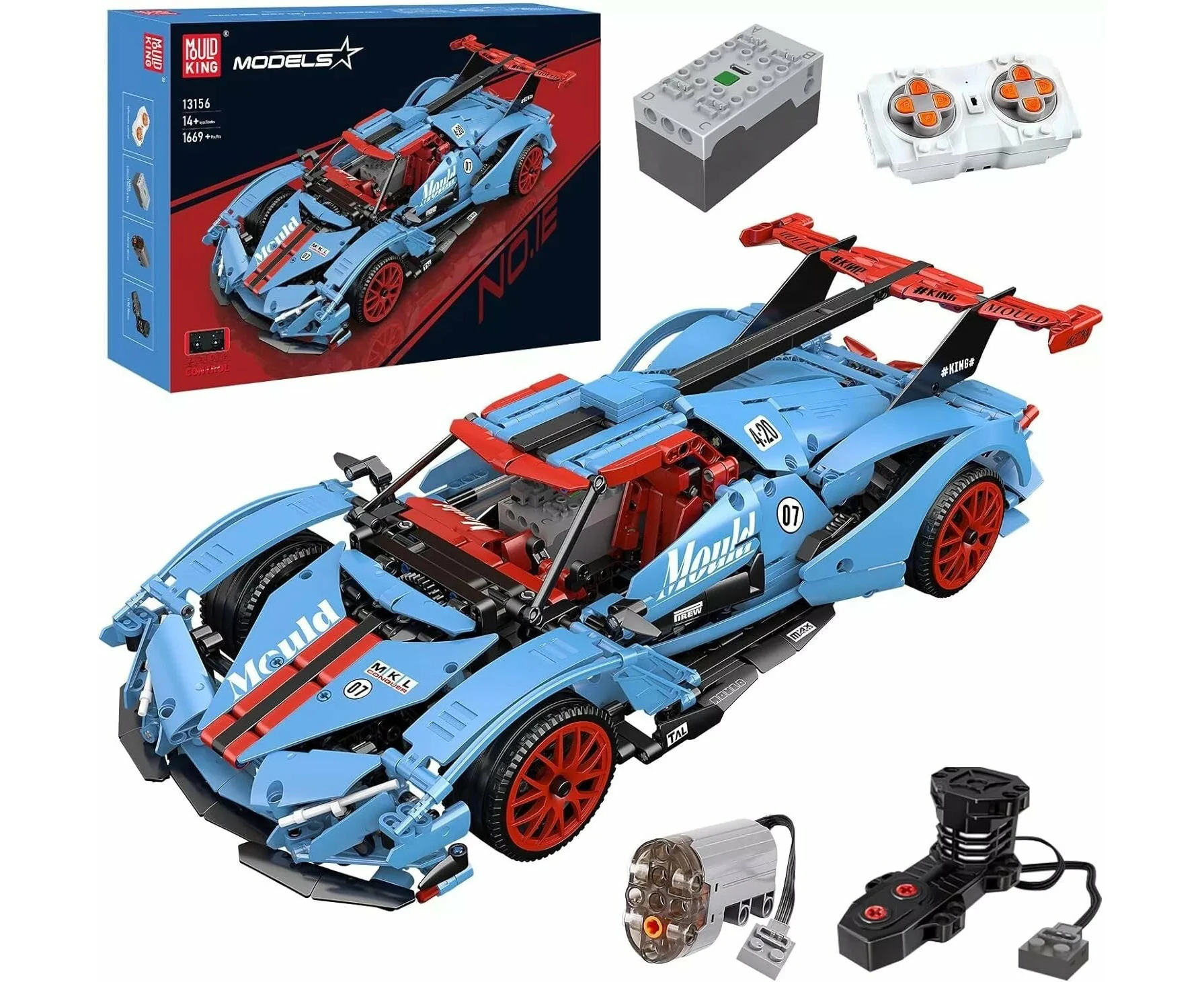 Mould King 13156 Racing Car Building Blocks for Kids Age 8+ 1:10 Scale 1169pcs