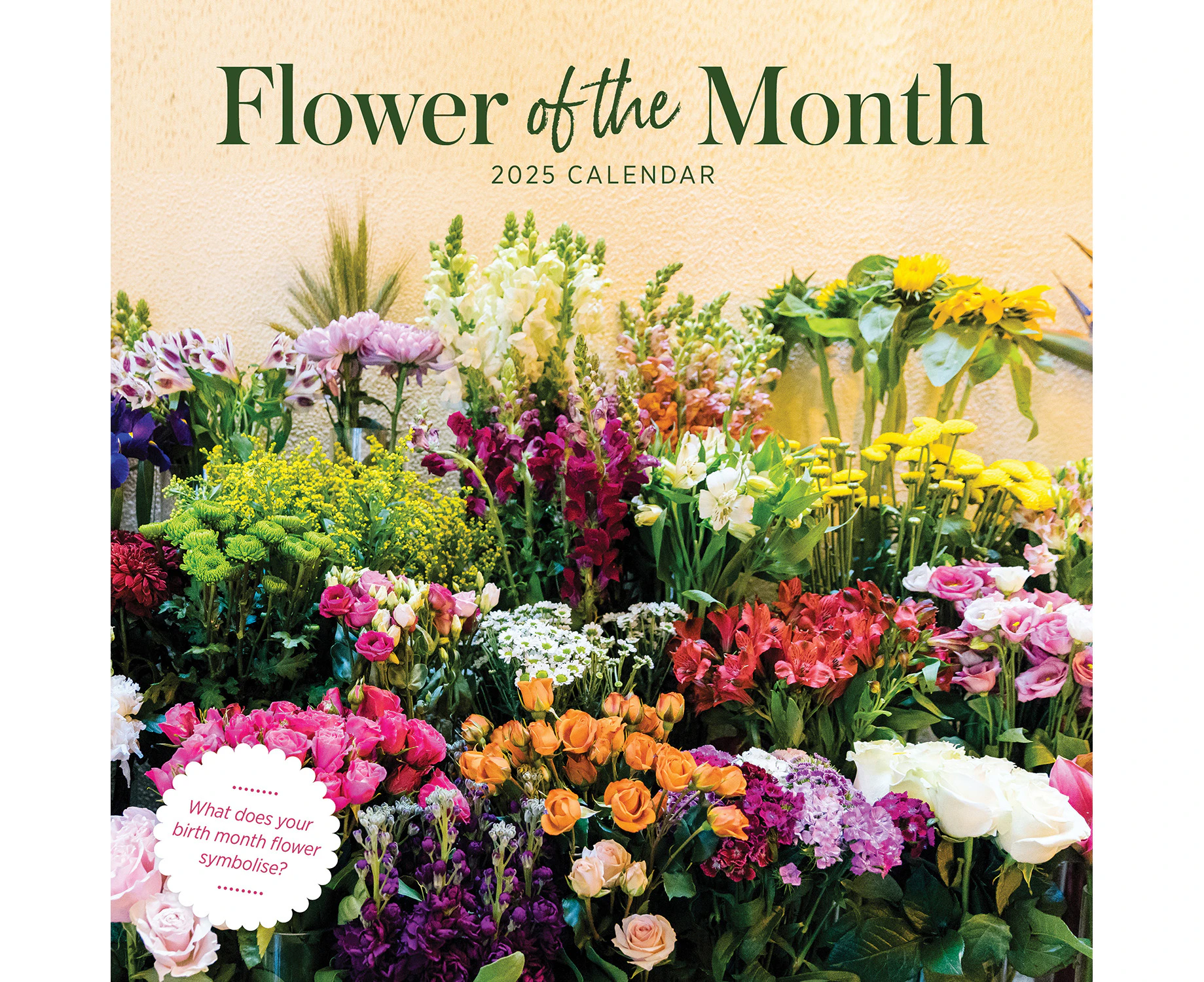 2025 Calendar Flower of the Month Square Wall Paper Pocket CPB8