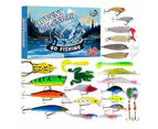 24 Days Christmas Countdown Fishing Lures Set Christmas Advent Calendar Xmas Surprise Fish Tackle Set