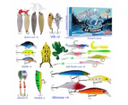 24 Days Christmas Countdown Fishing Lures Set Christmas Advent Calendar Xmas Surprise Fish Tackle Set