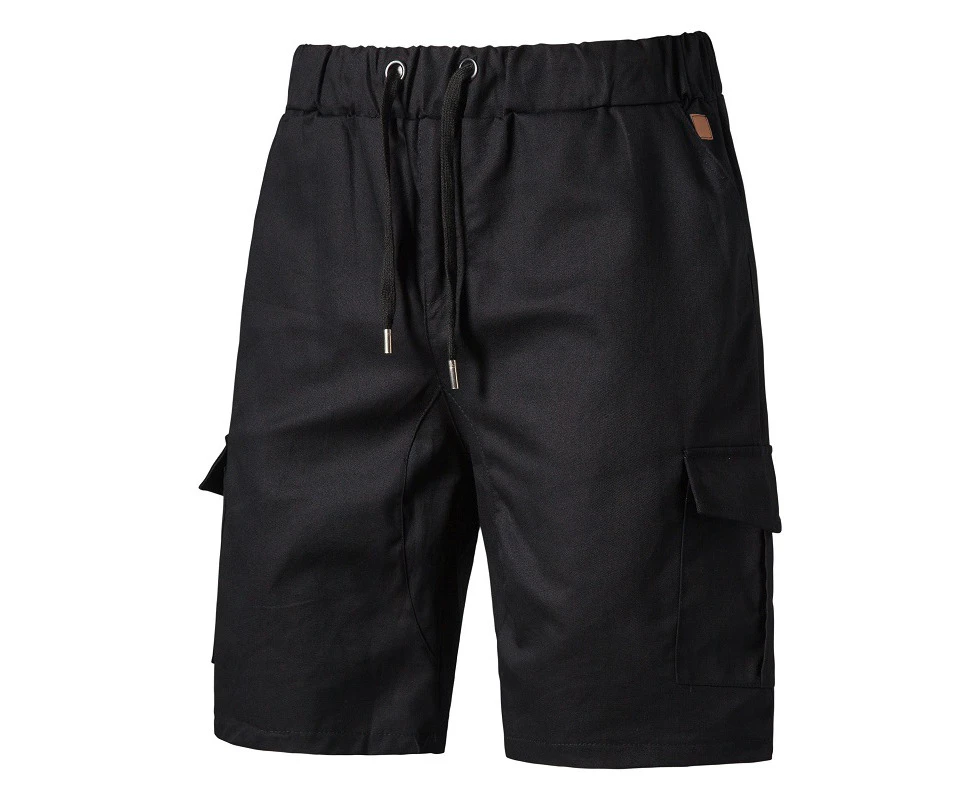 Men's Swim Trunks Quick Dry Beach Board Shorts with Pockets-Black