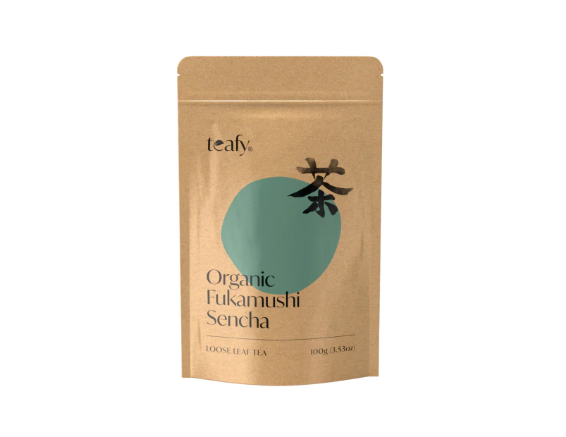 Teafy Organic Fukamushi Sencha, Japanese Green Tea, JAS and USDA Certified Organic Loose Leaf Steamed Tea 100g