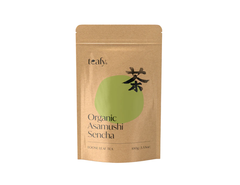 Teafy Organic Asamushi Sencha, Japanese Green Tea, JAS and USDA Certified Organic Loose Leaf Steamed Tea100g