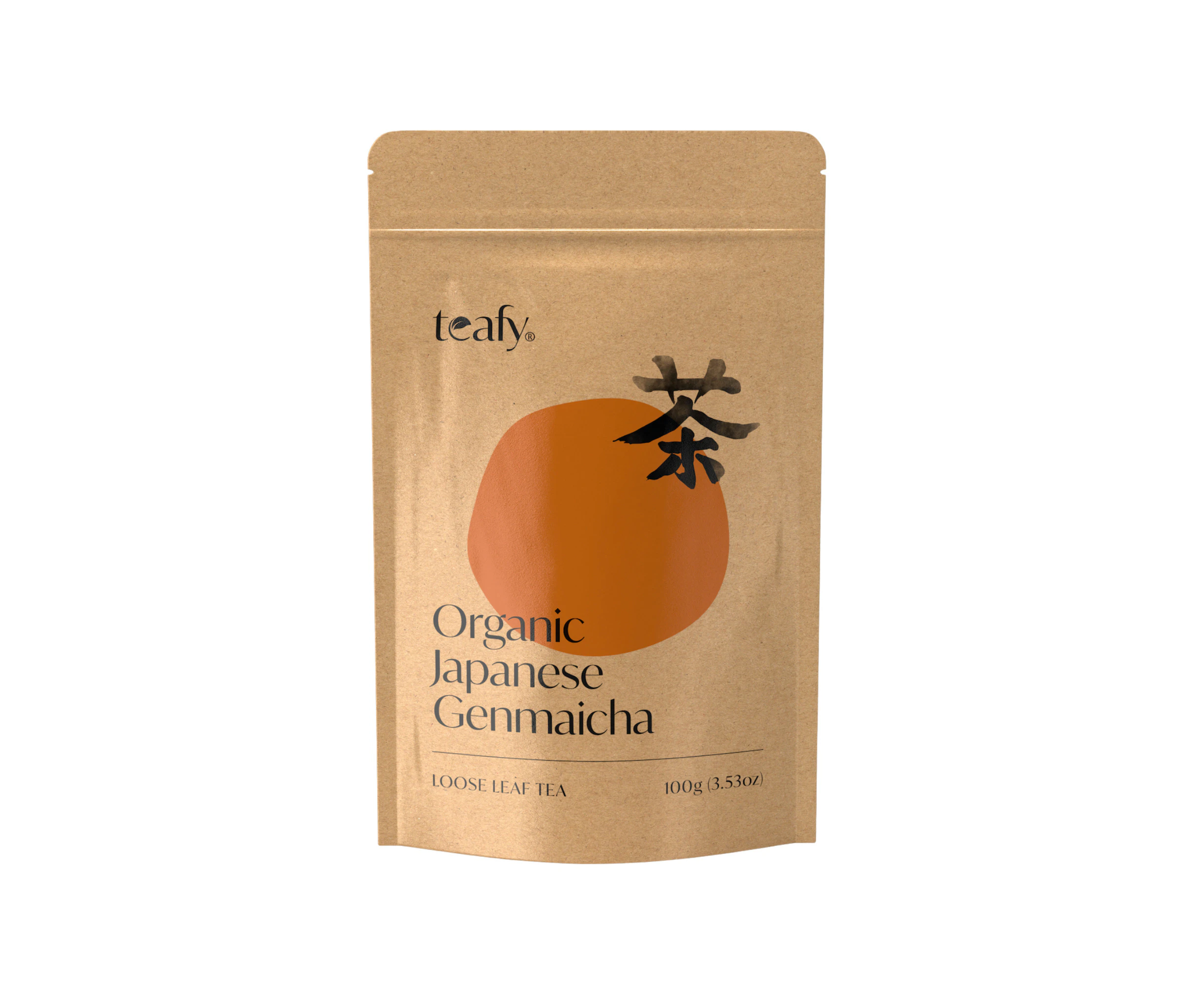 Teafy Organic Genmaicha with roasted brown rice, Japanese Green Tea, JAS and USDA Certified Organic Loose Leaf Roasted Rice Tea 100g