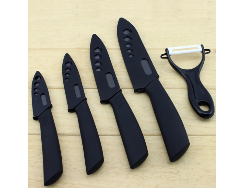 Kitchen Ceramic Knife Set Professional Knife With Sheaths, Super Sharp Rust Proof Stain Resistant (6" Chef Knife, 5" Utility Knife, 4" Fruit Knif