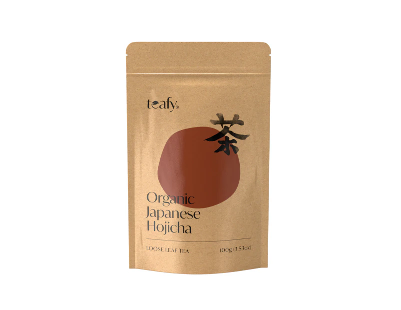 Teafy Organic Hojicha Loose leaf, Japanese Houjicha Tea, Roasted Green Tea, JAS & USDA Certified Organic Loose Leaf, Low Caffeine 100g