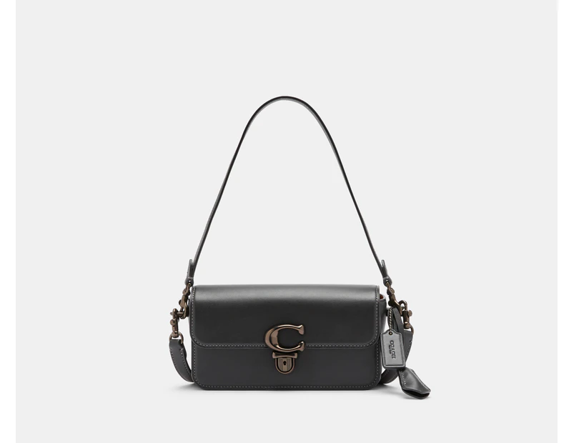 Coach Studio Glove Tanned Leather Mini Baguette Bag - Black