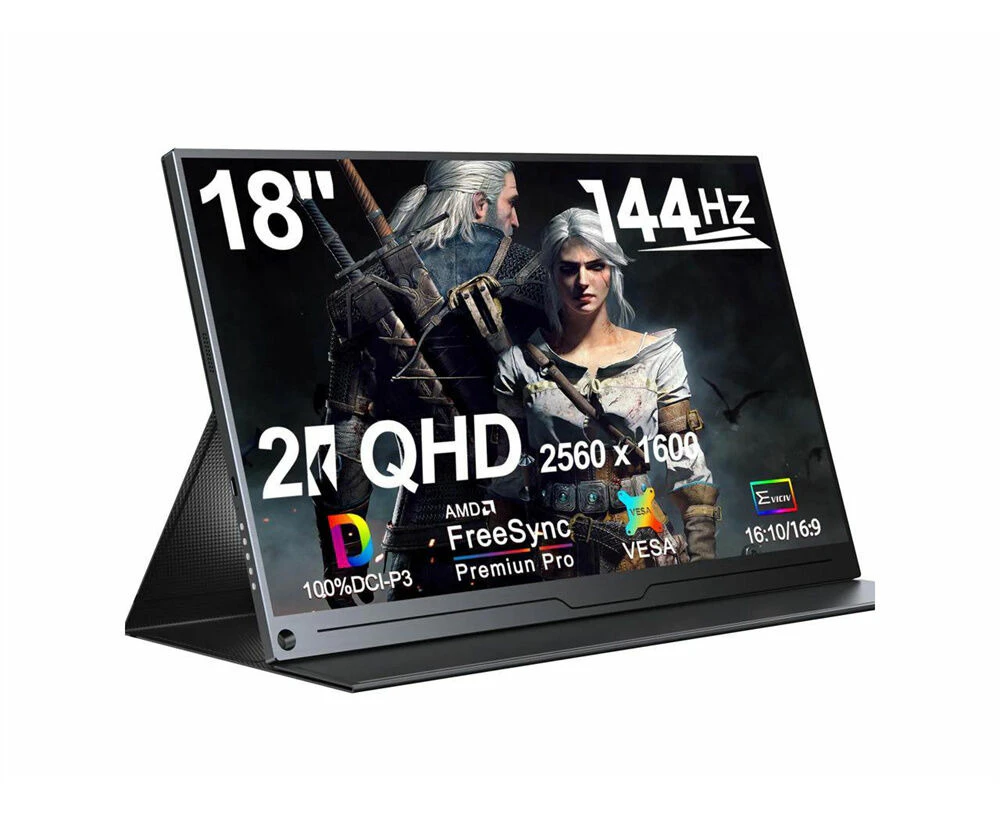 Portable Monitor 2K 144Hz 18" Portable Gaming Monitor 2560*1600 16:10