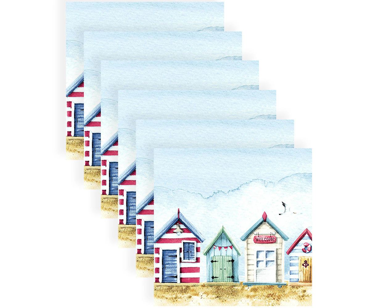 120pc Paper+Design Luncheon 3-Ply Napkin Party Tissue 33x33cm Beach Houses