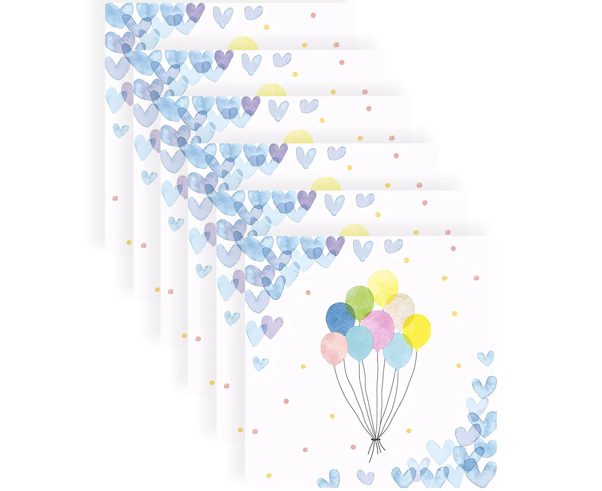 120pc Paper+Design Luncheon 3-Ply Napkin Party Tissue 33x33cm Hearts Balloons