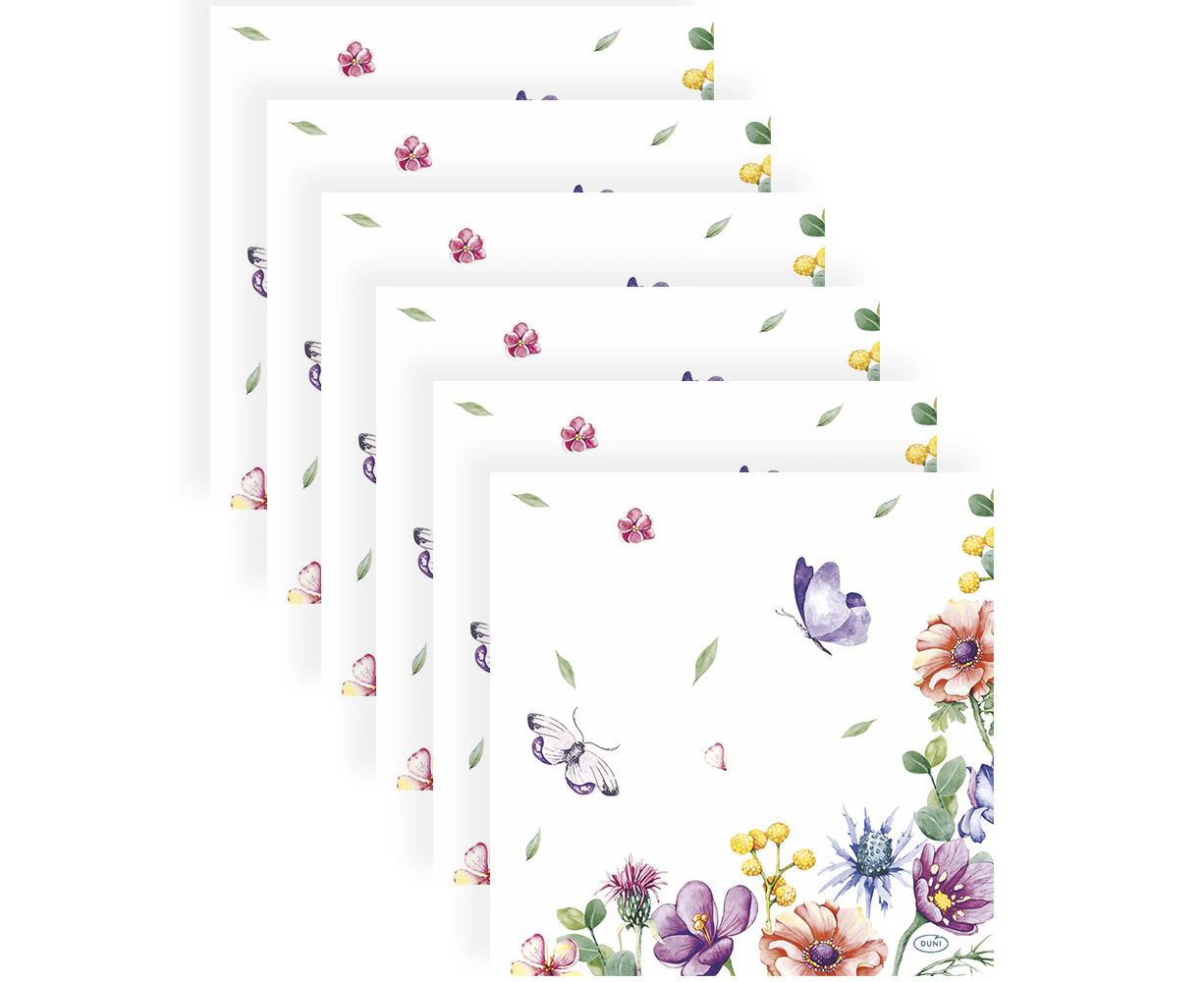 120pc Paper+Design Luncheon 3-Ply Napkin Tissue 33x33cm Breezy Butterflies