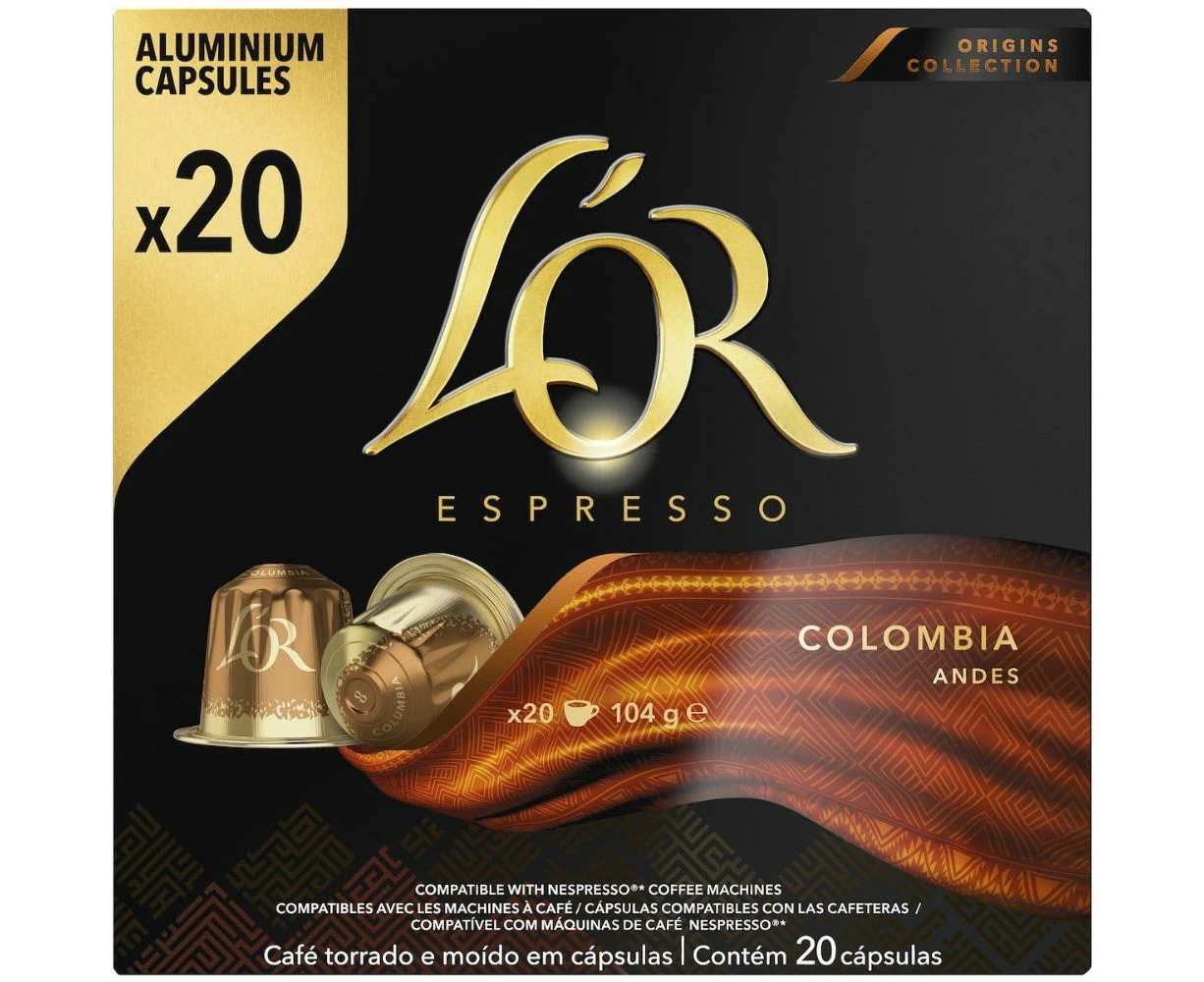 L'or Espresso Colombia Intensity 8 Coffee Capsules 20 Pack