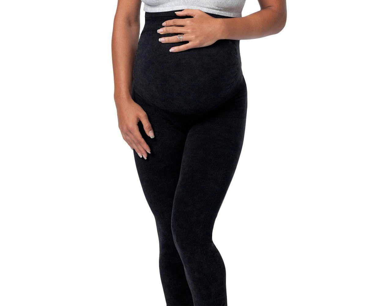 Leading Lady Cotton Bump Support Maternity Leggings in Jet Black