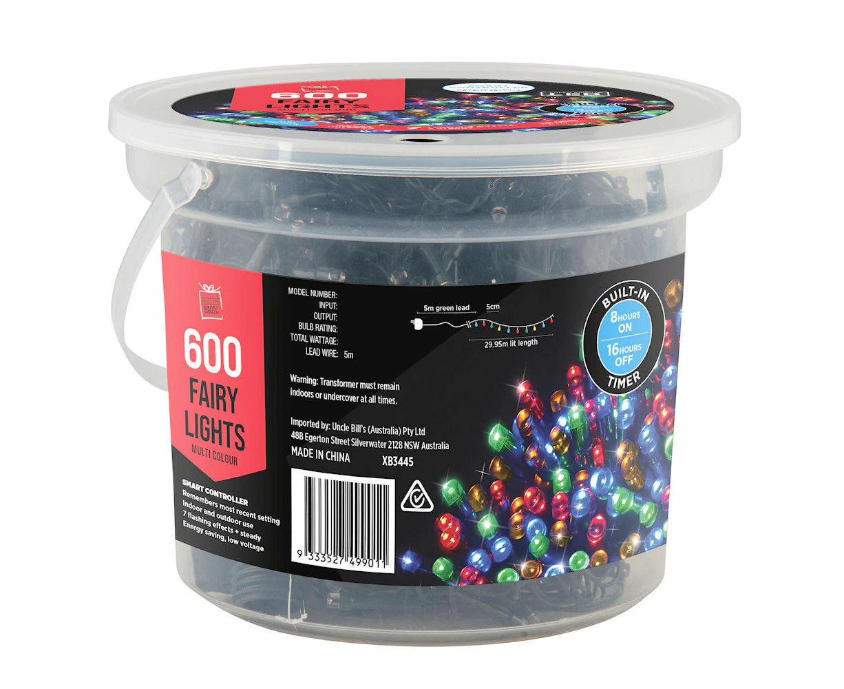 LED Fairy Lights Multicolour 600pc