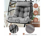 Costway Hanging Swing Chair Rustproof Chair w/Cushion & Headrest Pillow Lounge Chair Grey