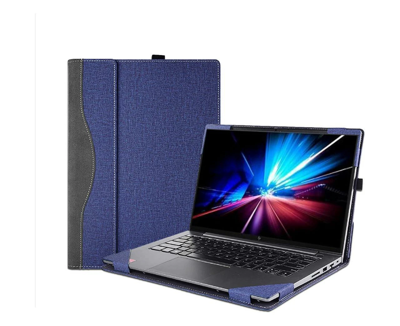 Laptop Cover Case for 13.3 inch HP EliteBook 830 835 G9 G10 G11/ HP Elite X360 830 13 inch G9 G10 G11 Notebook PC, PU Leather Protective Sleeve Blue