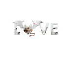 Love And Bat Pattern Wall Sticker For Living Room Backdrop Wall Bedroom