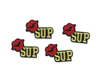 6Pcs Decor Patch Embroidered Cloth Sew On Fabric Shirts/Hats Diy Mending Craft #Red Lip Sup