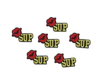 6Pcs Decor Patch Embroidered Cloth Sew On Fabric Shirts/Hats Diy Mending Craft #Red Lip Sup