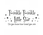 Twinkle Little Star English Wall Sticker Modern Room Art Decor Decal Backdrop