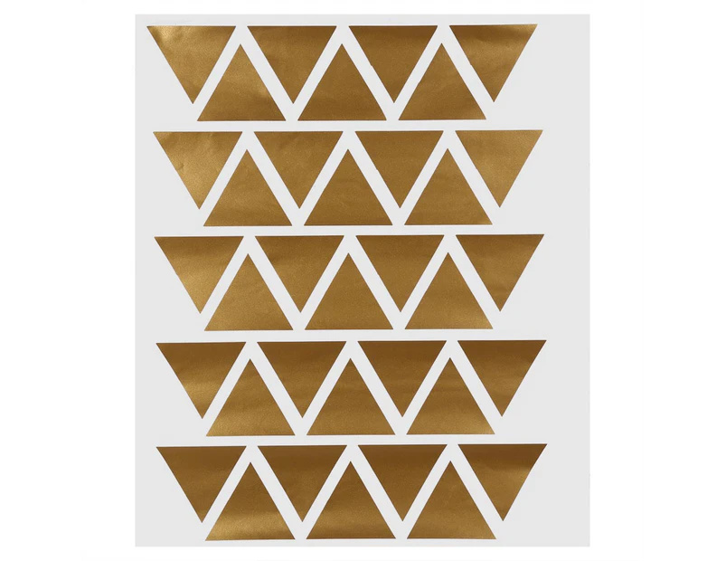 35Pcs Triangle Shape Removable Diy Wall Sticker Pvc Vinyl Art Decal Home Room Decor Golden 3Cm