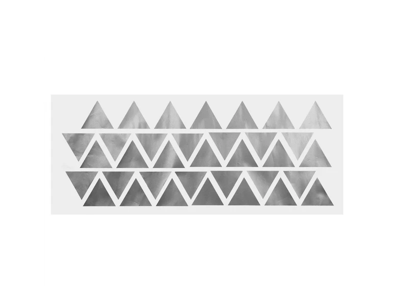 35Pcs Triangle Shape Removable Diy Wall Sticker Pvc Vinyl Art Decal Home Room Decor Silver 7Cm