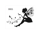 Butterfly And Girl Pattern Wall Sticker Pvc Decal Diy Window Bedroom Living Room Decor