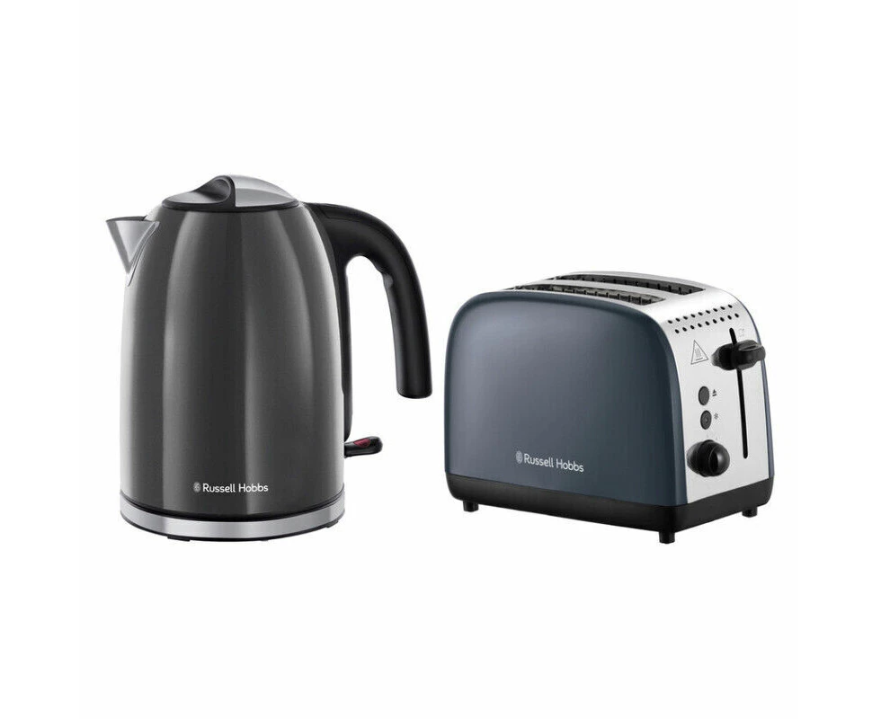 Russell Hobbs Colour Plus 1.7L Kettle and 2 Slice Toaster - Storm Grey