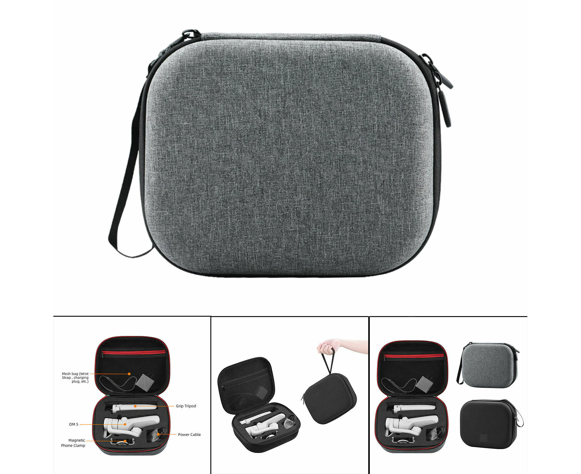 Storage Bag Waterproof Portable Handbag for DJI OM 5 Drone Accessories Gray