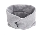 Cross Elastic Headband Hair Accessories - Grey